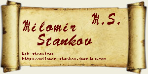 Milomir Stankov vizit kartica